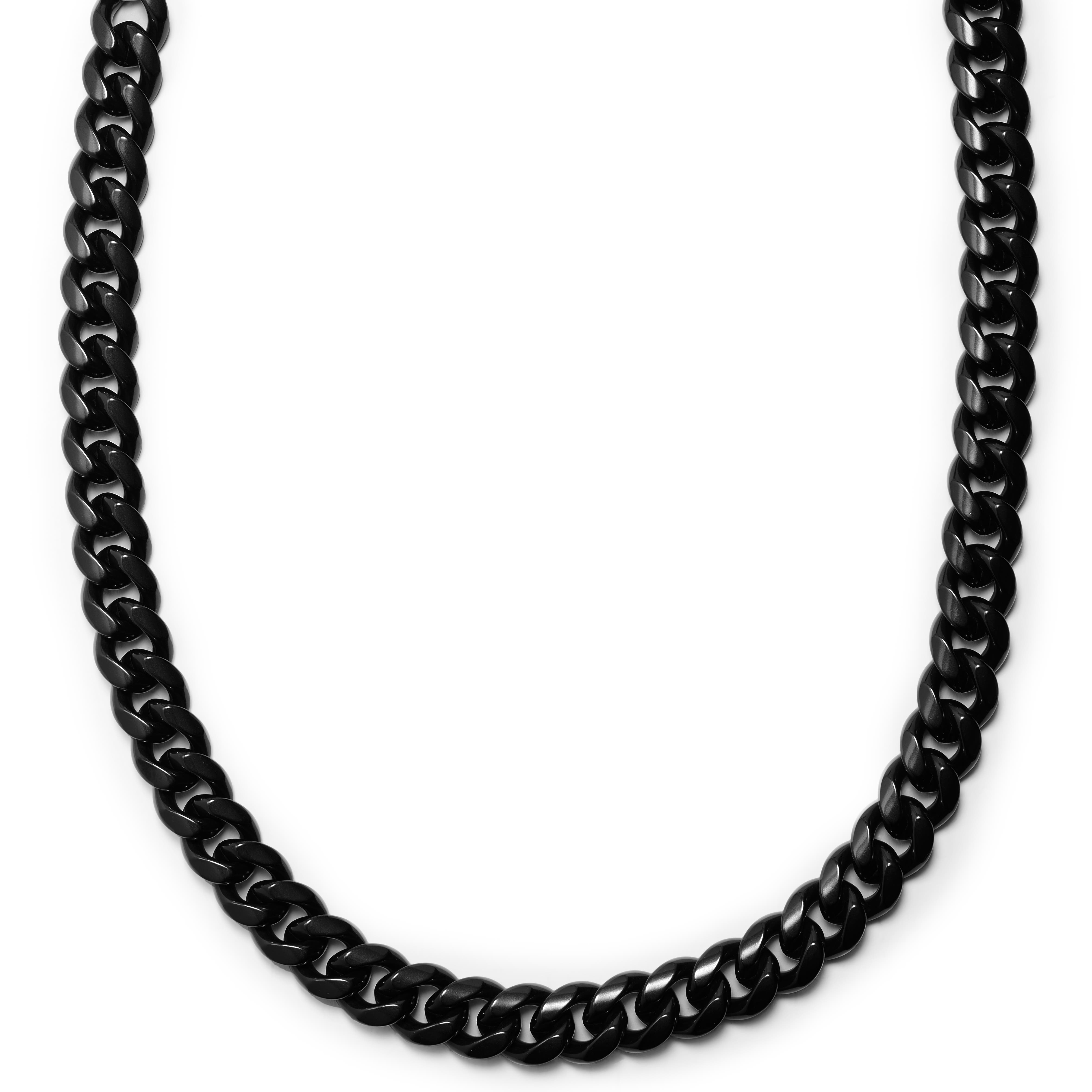 16 mm Black Stainless Cuban Chain Steel Necklace
